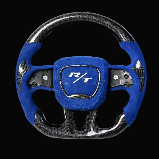 Dodge Charger/Challenger R/T Style Honeycomb Carbon Fiber steering wheel with alcantara leather