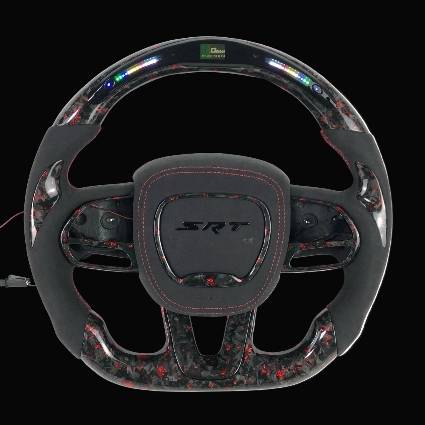 Dodge Charger/ Challenger LED Forged Carbon fiber steering wheel w/ Alcantara leather