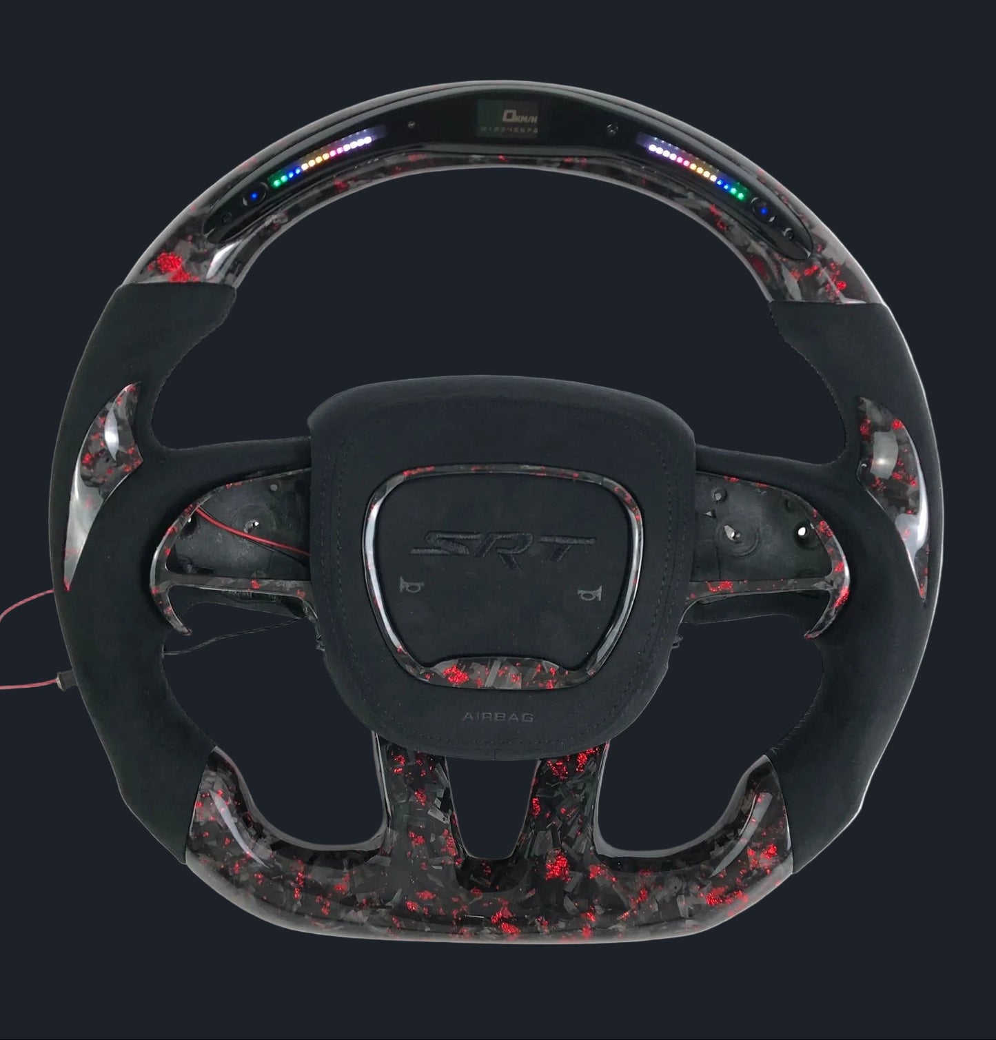 Dodge Charger/Challenger Custom LED Forged Carbon Fiber Steering Wheel with Alcantara