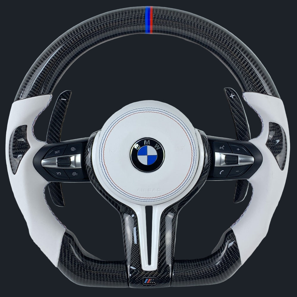 F series Carbon fiber w/ White Alcantara leather steering wheel