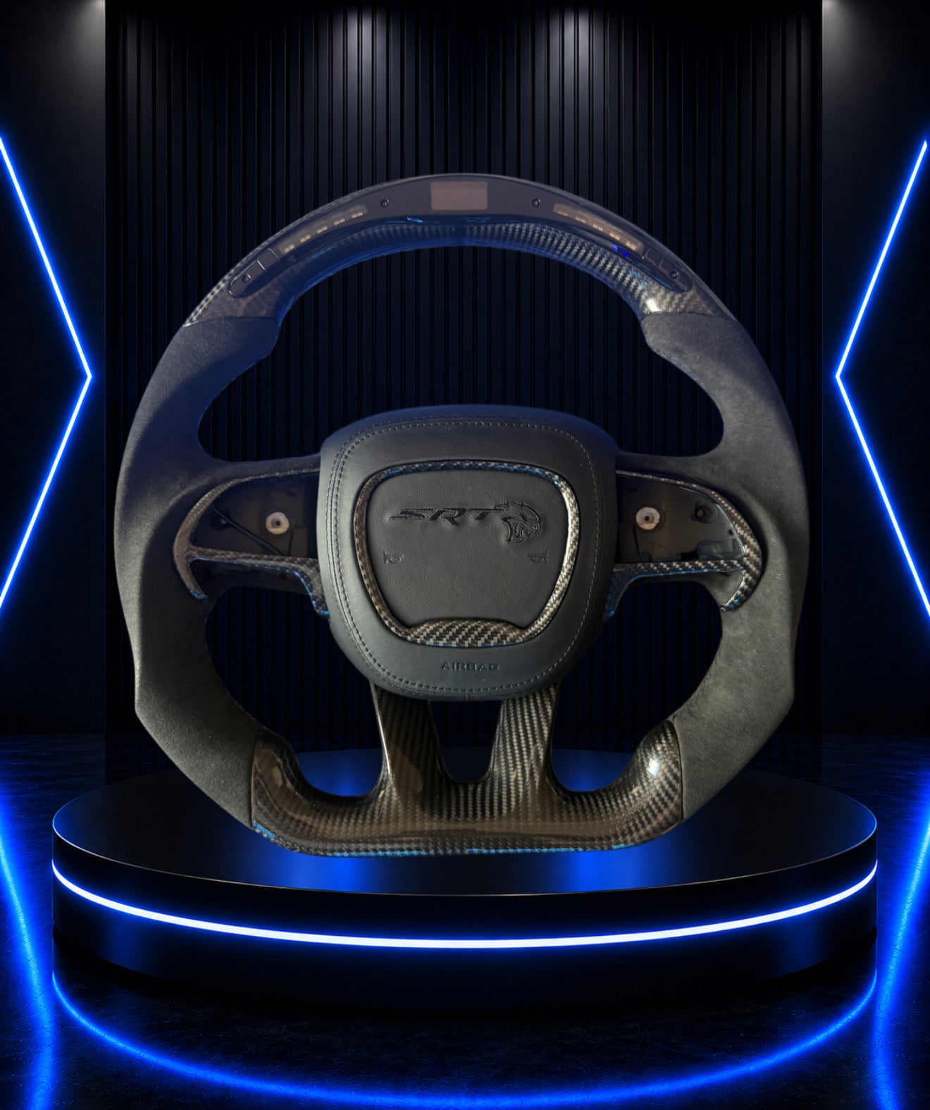 2015-2023 Dodge Charger / Challenger / Scatpack / SRT / Custom LED Carbon Fiber Steering Wheel with Paddles