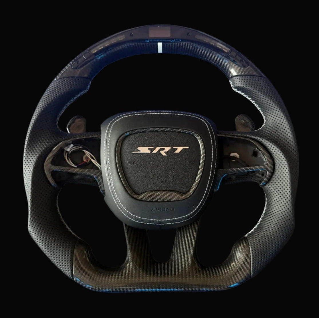 2015-2023 Dodge Charger / Challenger / Scatpack / SRT / Custom Carbon Fiber Steering Wheel with Paddles