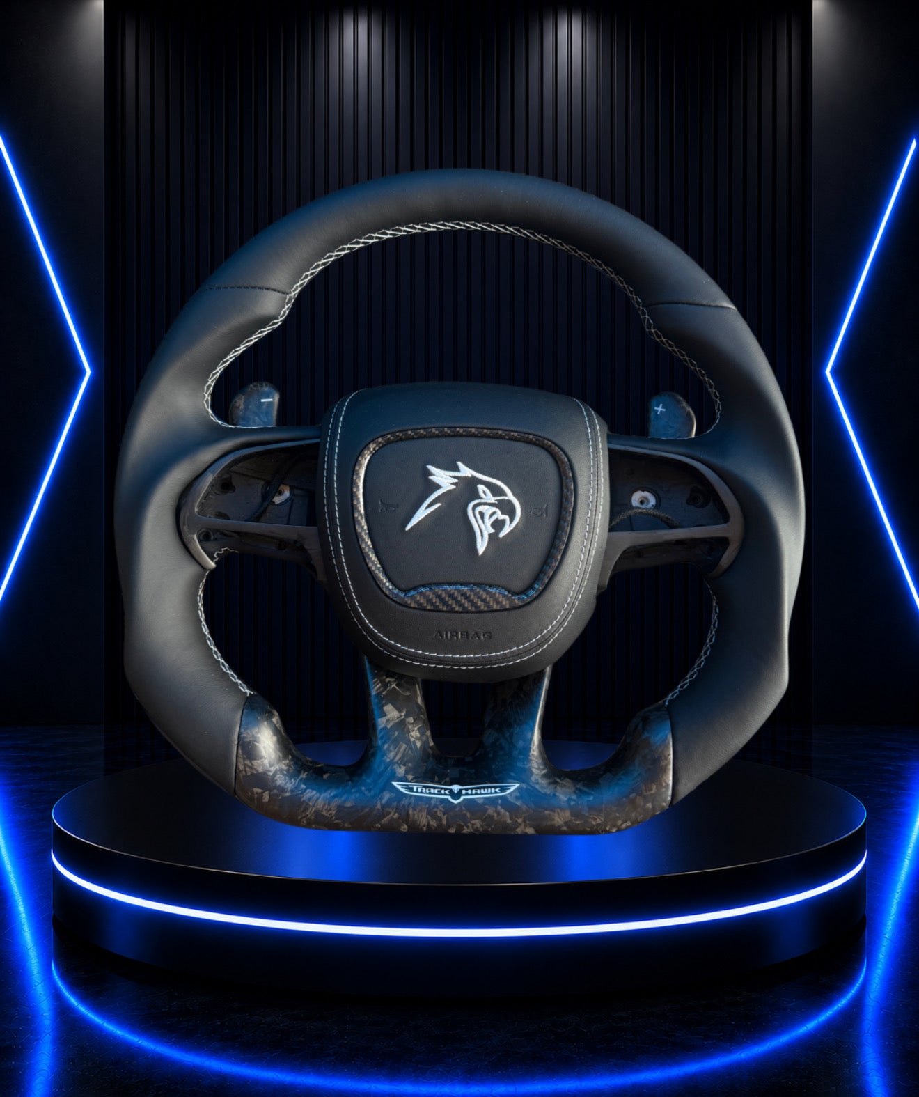 2015-2023 Jeep Trackhawk Custom Matte Forged Carbon Fiber Steering Wheel