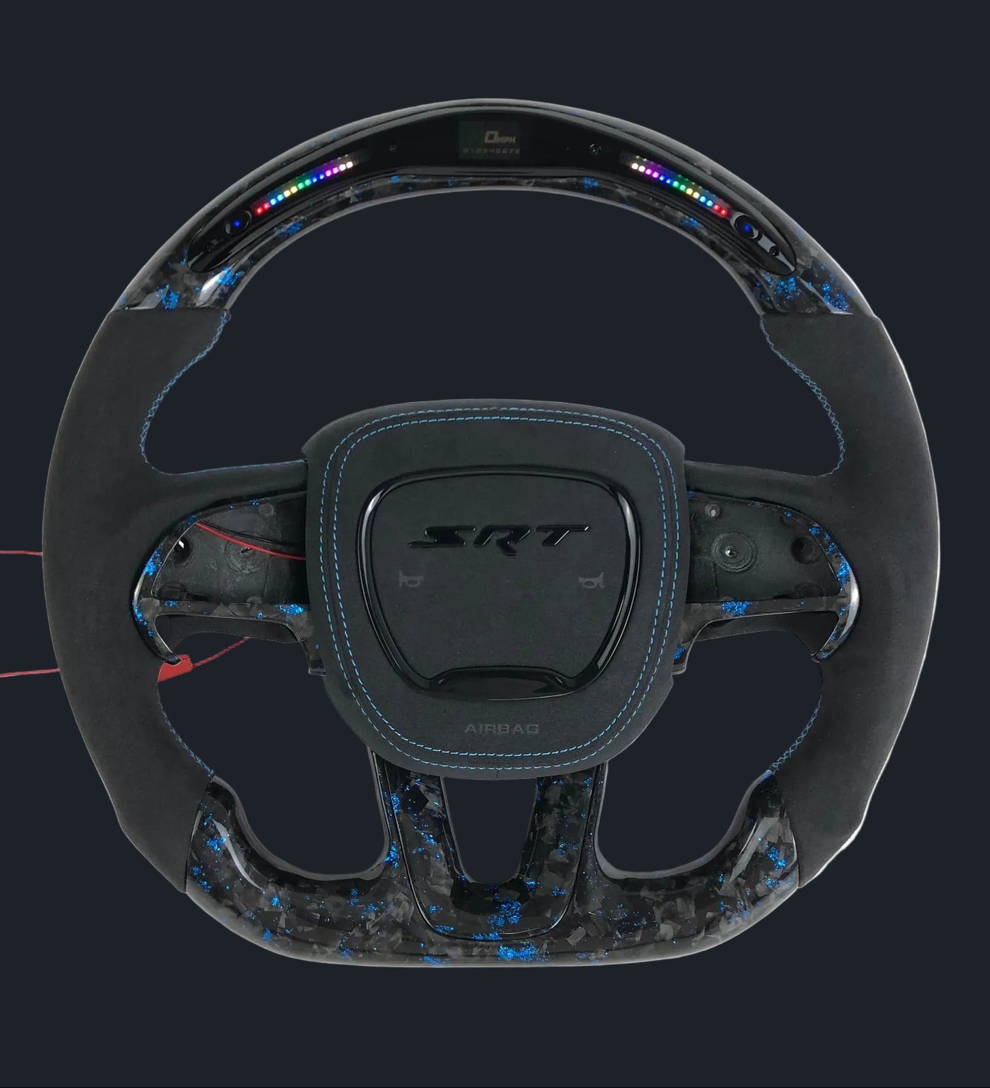 Dodge Charger/ Challenger Custom LED Forged Carbon Fiber w/ Blue Flakes Steering wheel