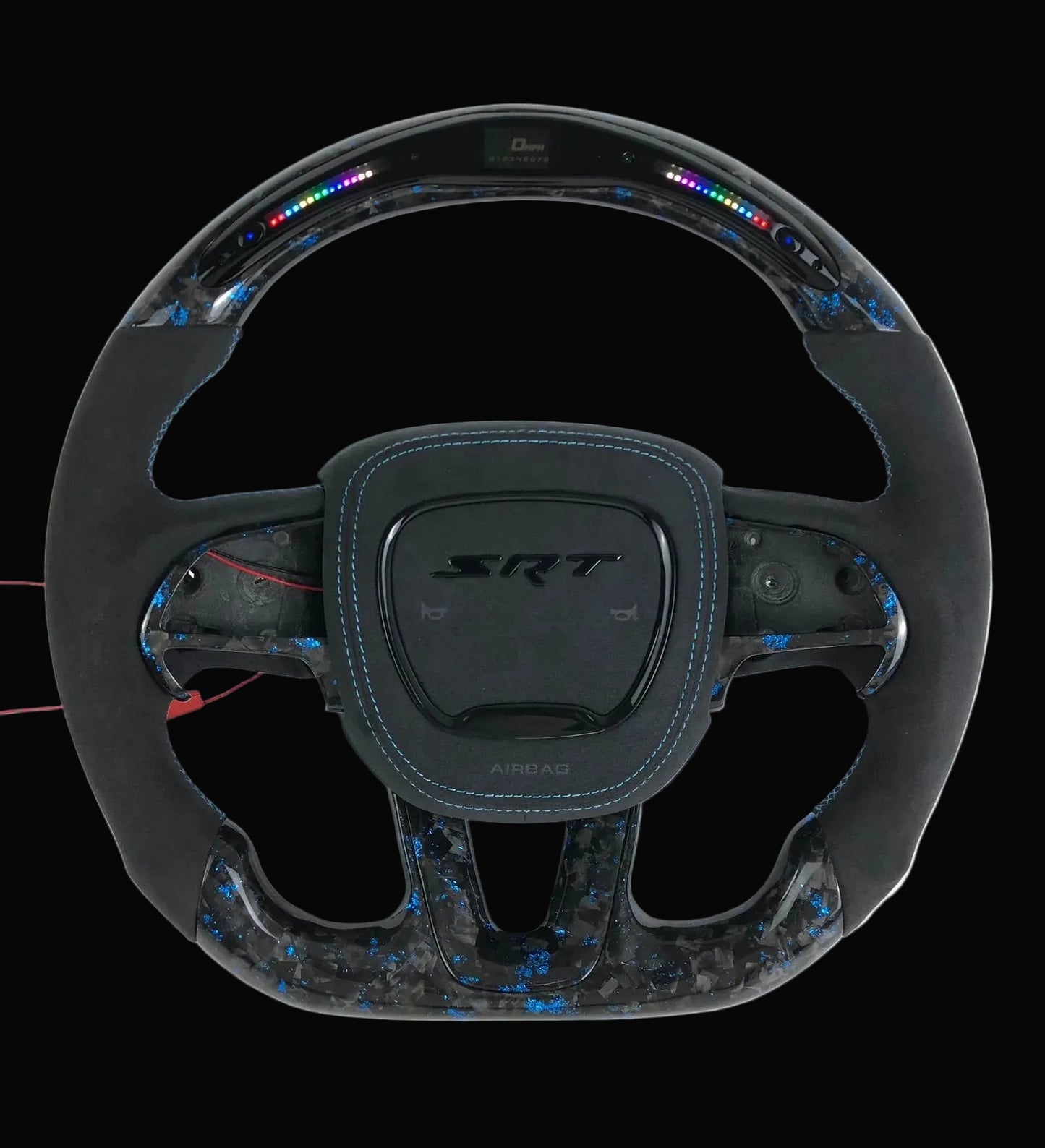 Dodge Charger/ Challenger Custom LED Forged Carbon Fiber w/ Blue Flakes Steering wheel
