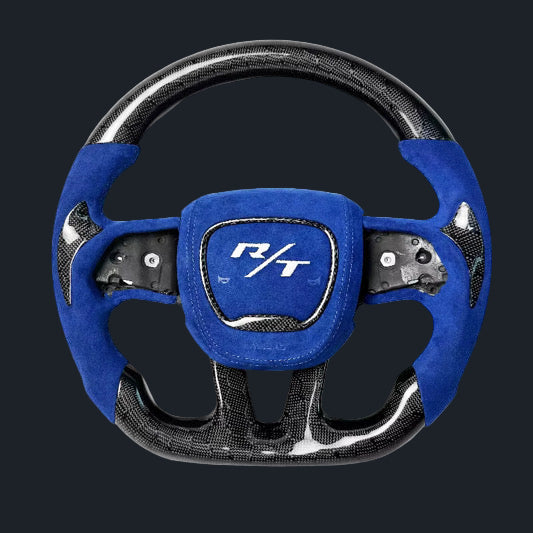 Dodge Charger/Challenger R/T Style Honeycomb Carbon Fiber steering wheel with alcantara leather