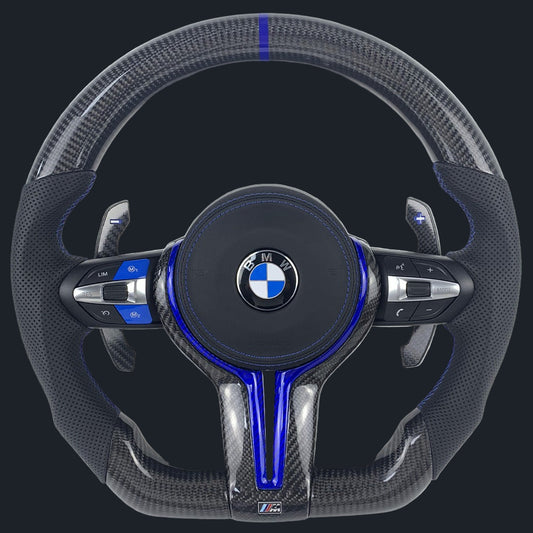 BMW F Series Carbon fiber steering wheel w/ Blue details