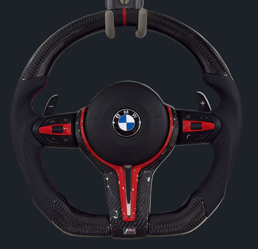 BMW F series Carbon Fiber Steering wheel w/ Airbag,Buttons, & Paddles