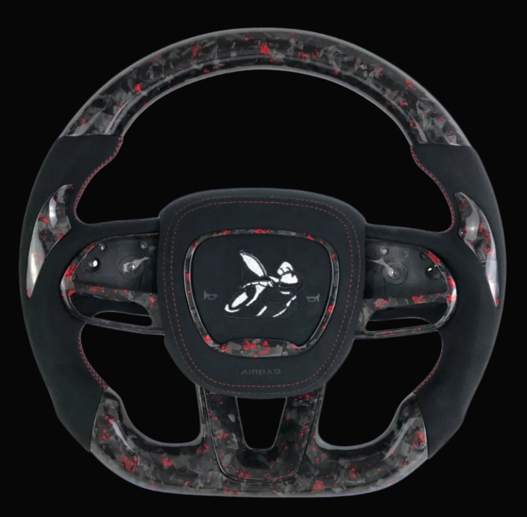 Dodge Scatpack Custom Forged Carbon Fiber with Alcantara leather steering wheel