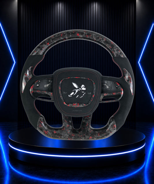 Dodge Scatpack Custom Forged Carbon Fiber with Alcantara leather steering wheel