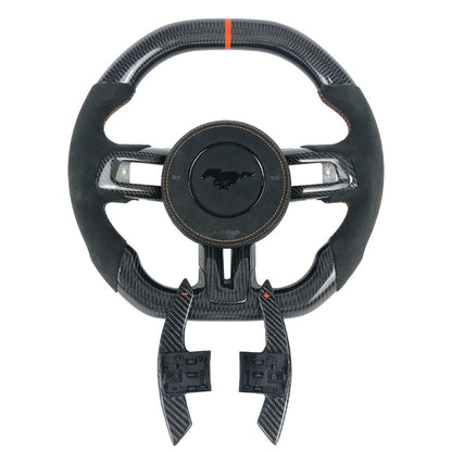Ford Mustang alcantara Carbon fiber steering wheel w/ Paddle shifters