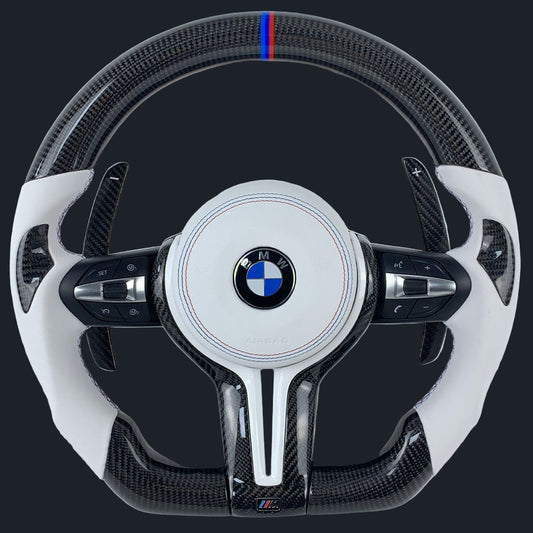 F series Carbon fiber w/ White Alcantara leather steering wheel