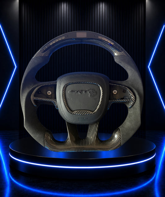 2015-2023 Dodge Charger / Challenger / Scatpack / SRT / Custom LED Carbon Fiber Steering Wheel with Paddles