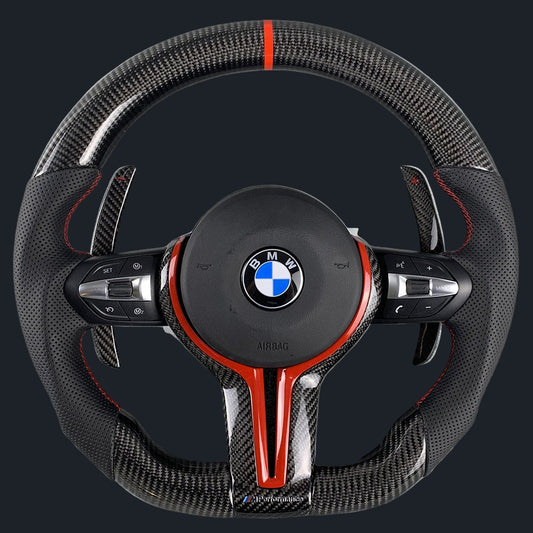 F series Carbon fiber steering wheel w/ Paddle shifters (Red Style)