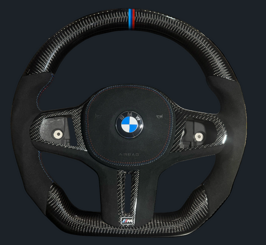 BMW G Series Custom Carbon Fiber Steering Wheel with Alcantara Leather