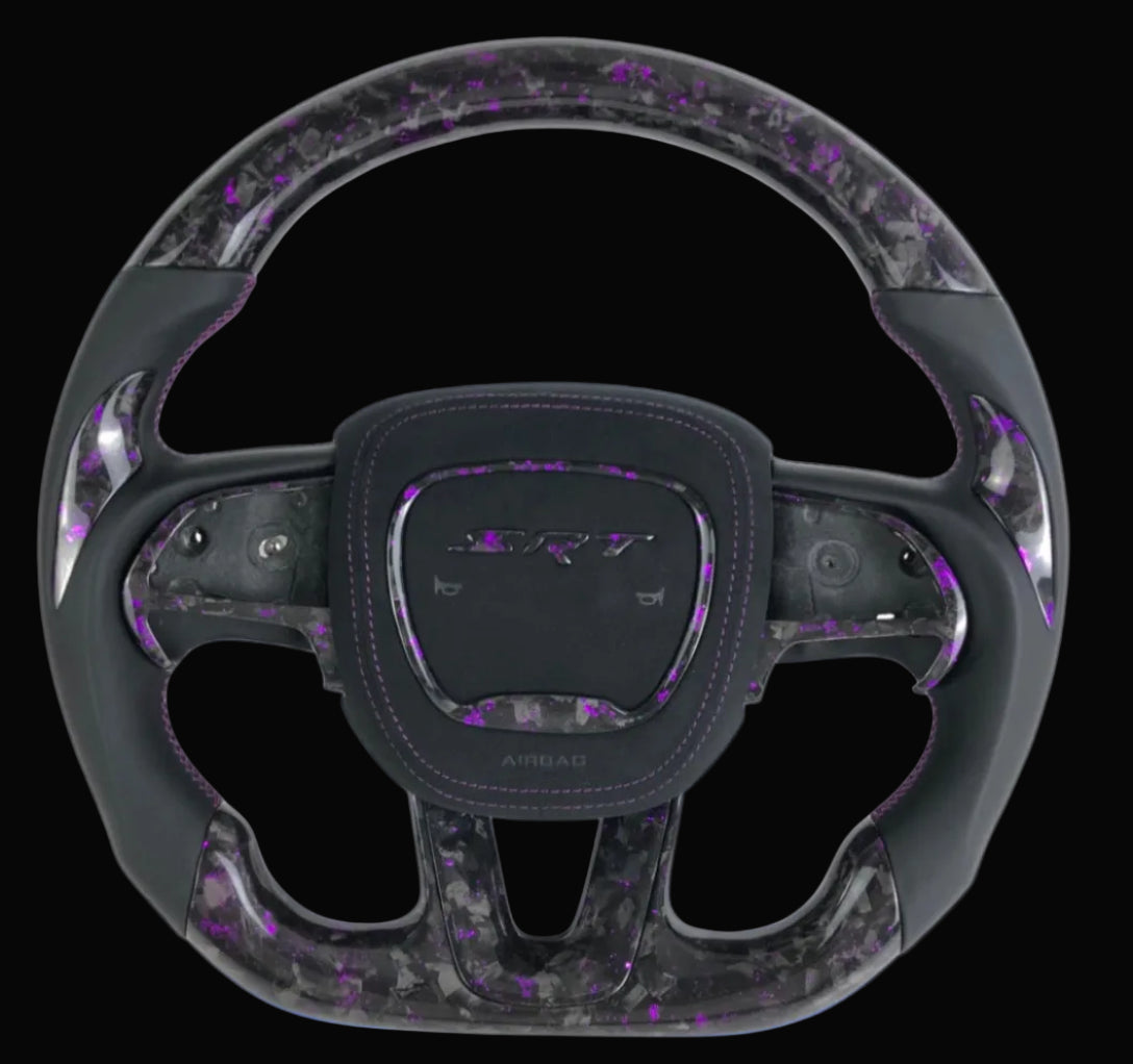 Dodge Charger/Challenger Forged Carbon fiber SRT w/ purple flakes steering wheel
