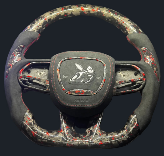 Dodge Scatpack Custom Forged Carbon Fiber with Alcantara leather steering wheel