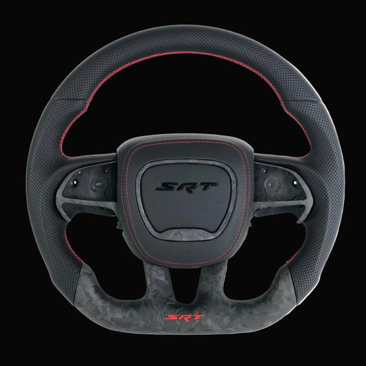Dodge Charger/Challenger Custom LED Forged Carbon Fiber Steering Wheel with Alcantara