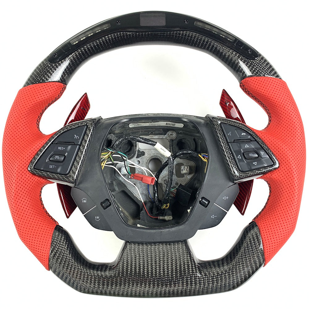2014-2019 Chevrolet C7 Corvette Customizable Carbon Fiber Steering Wheel | DeLucaCustoms