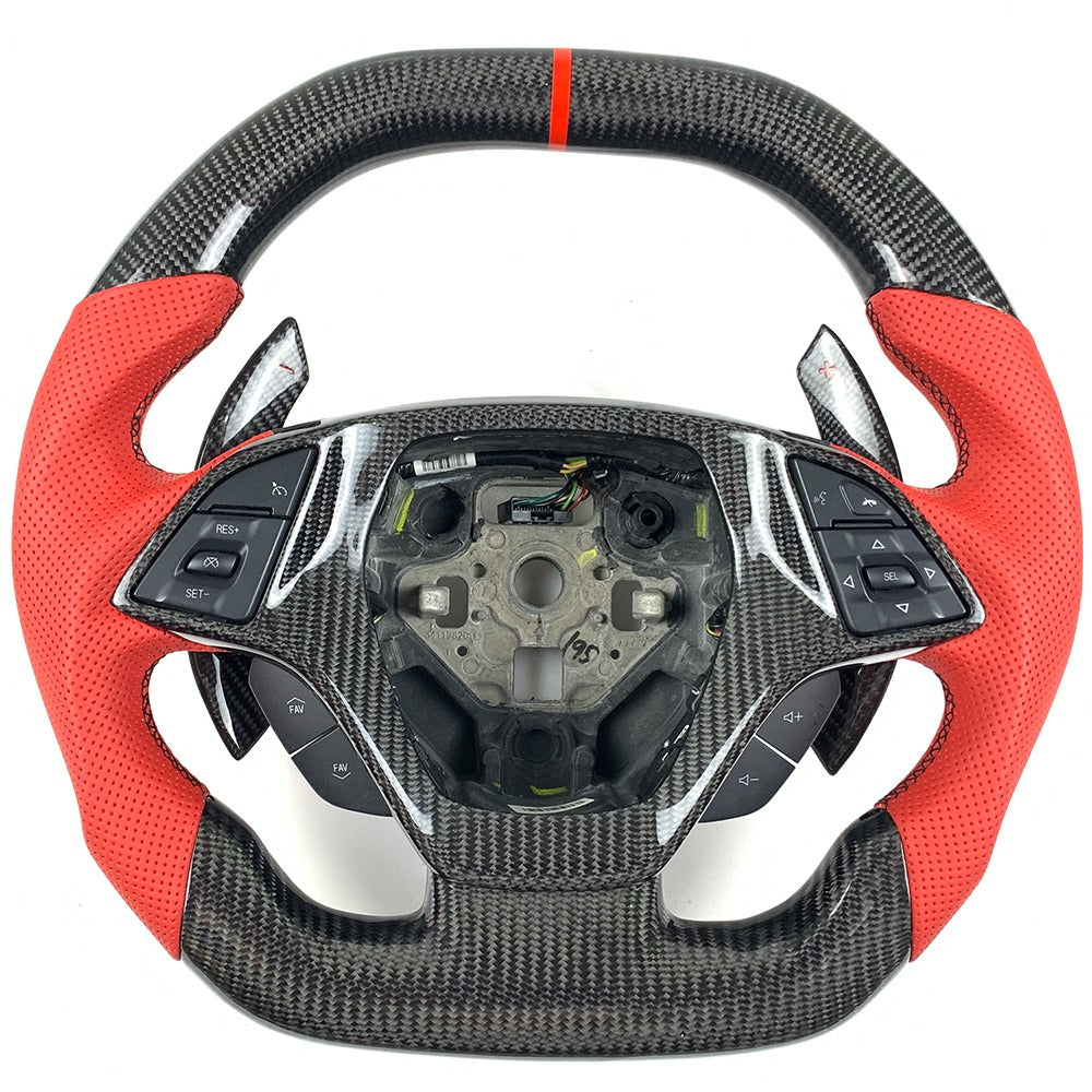 2014-2019 Chevrolet C7 Corvette Customizable Carbon Fiber Steering Wheel | DeLucaCustoms