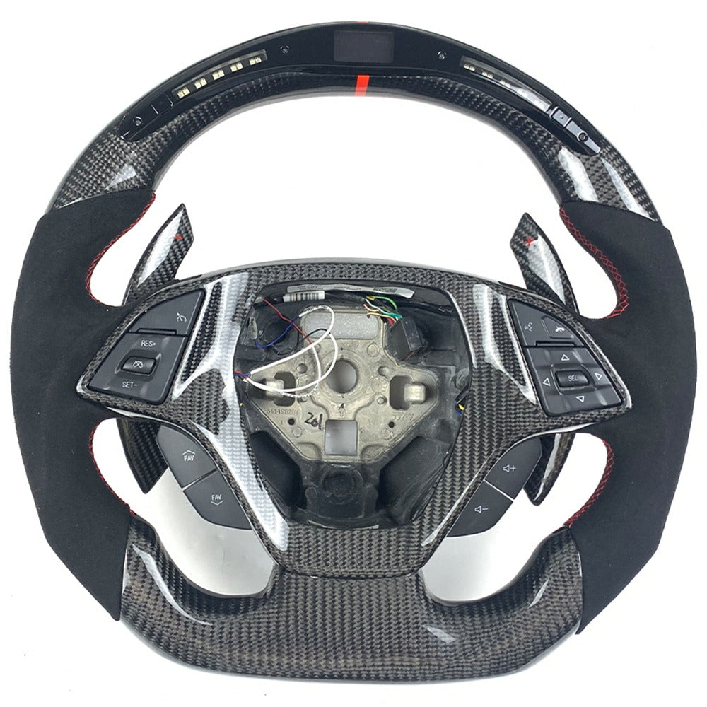 2014-2019 Chevrolet C7 Corvette Customizable Carbon Fiber Steering Wheel | DeLucaCustoms