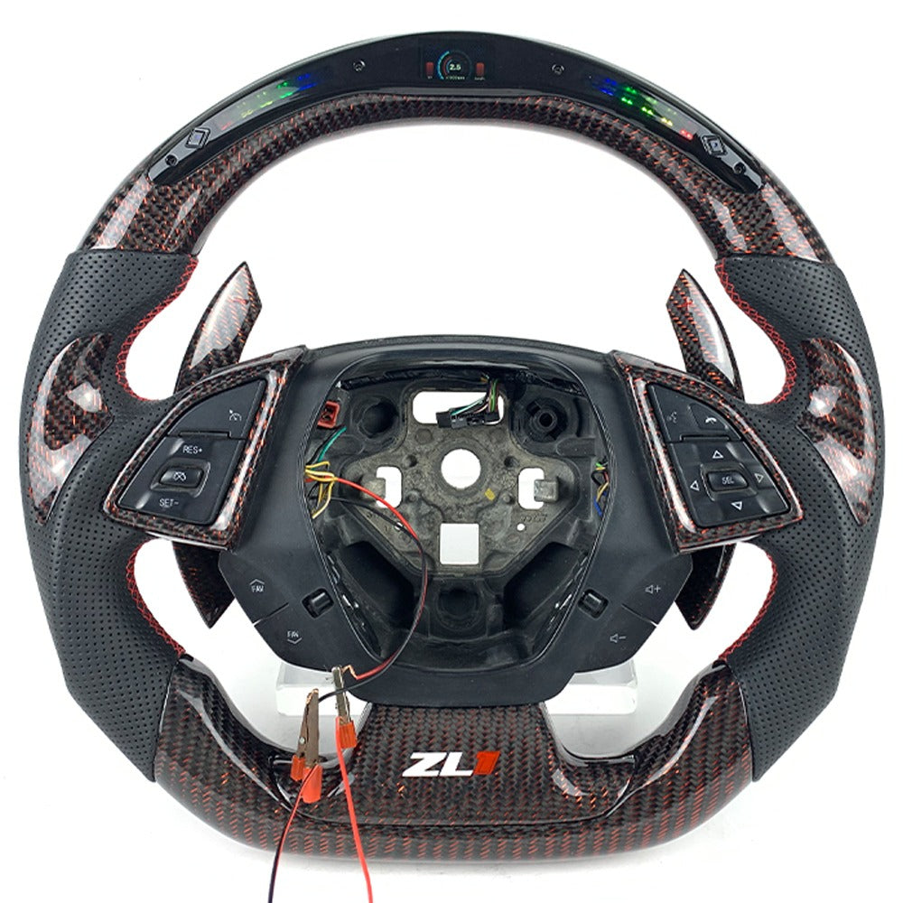 2014-2019 Chevrolet C7 Corvette Customizable Carbon Fiber Steering Wheel | DeLucaCustoms