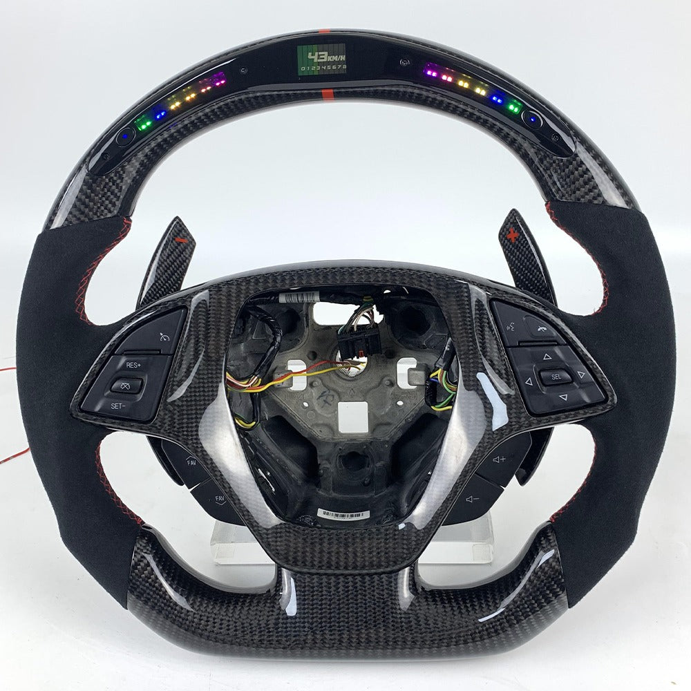 2014-2019 Chevrolet C7 Corvette Customizable Carbon Fiber Steering Wheel | DeLucaCustoms