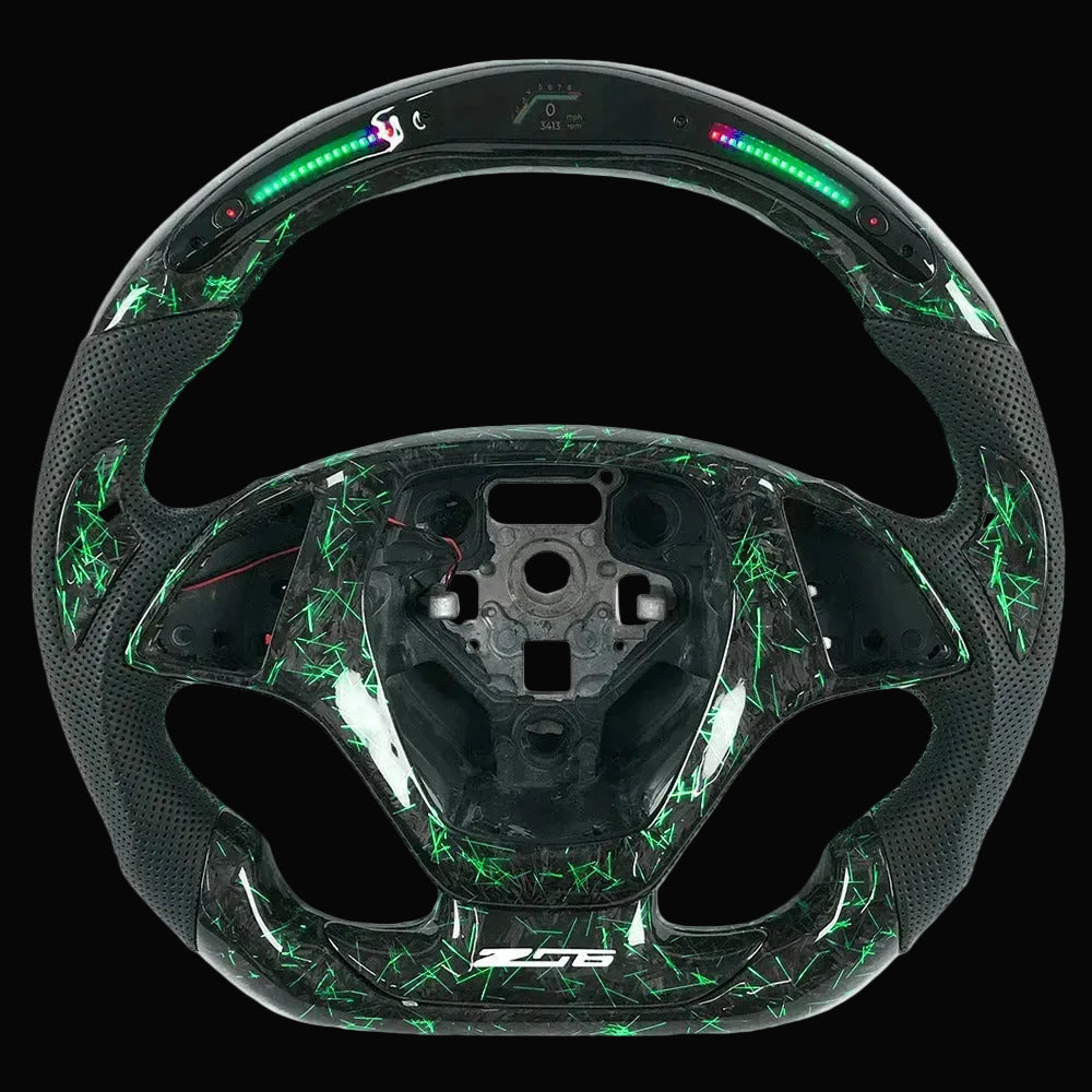 2014-2019 Chevrolet C7 Corvette Customizable Carbon Fiber Steering Wheel | DeLucaCustoms
