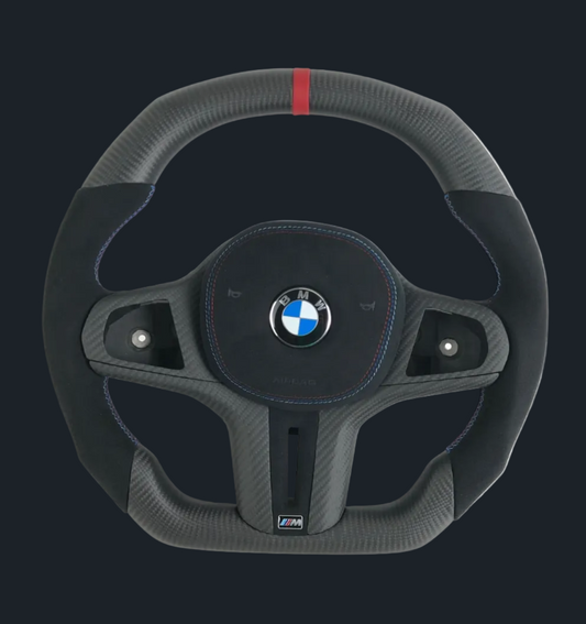 BMW G Series Matte Forged Custom Carbon Fiber Steering Wheel w/ Alcantara Leather