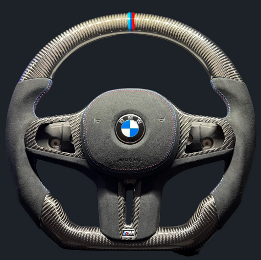 BMW G Series Custom Carbon Fiber Steering Wheel with Alcantara Leather