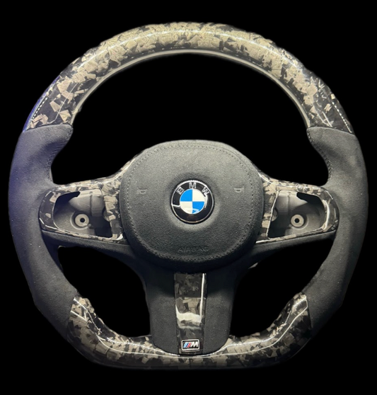 BMW G Series Custom Forged Carbon FIber Steering Wheel with Alcantara Leather