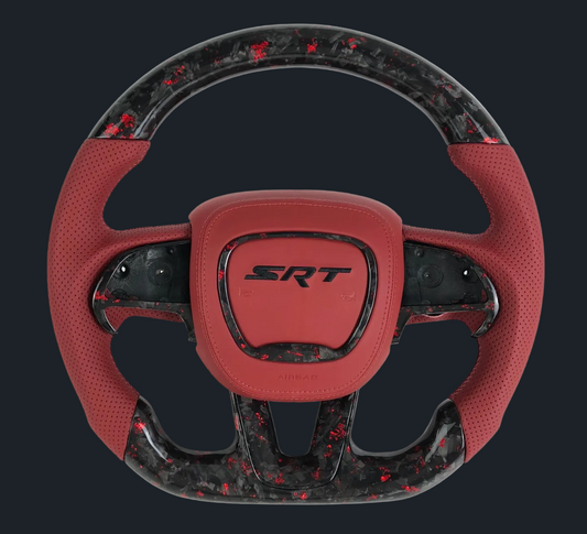 Dodge Charger/Challenger Forged Carbon fiber w/ Red flakes steering wheel